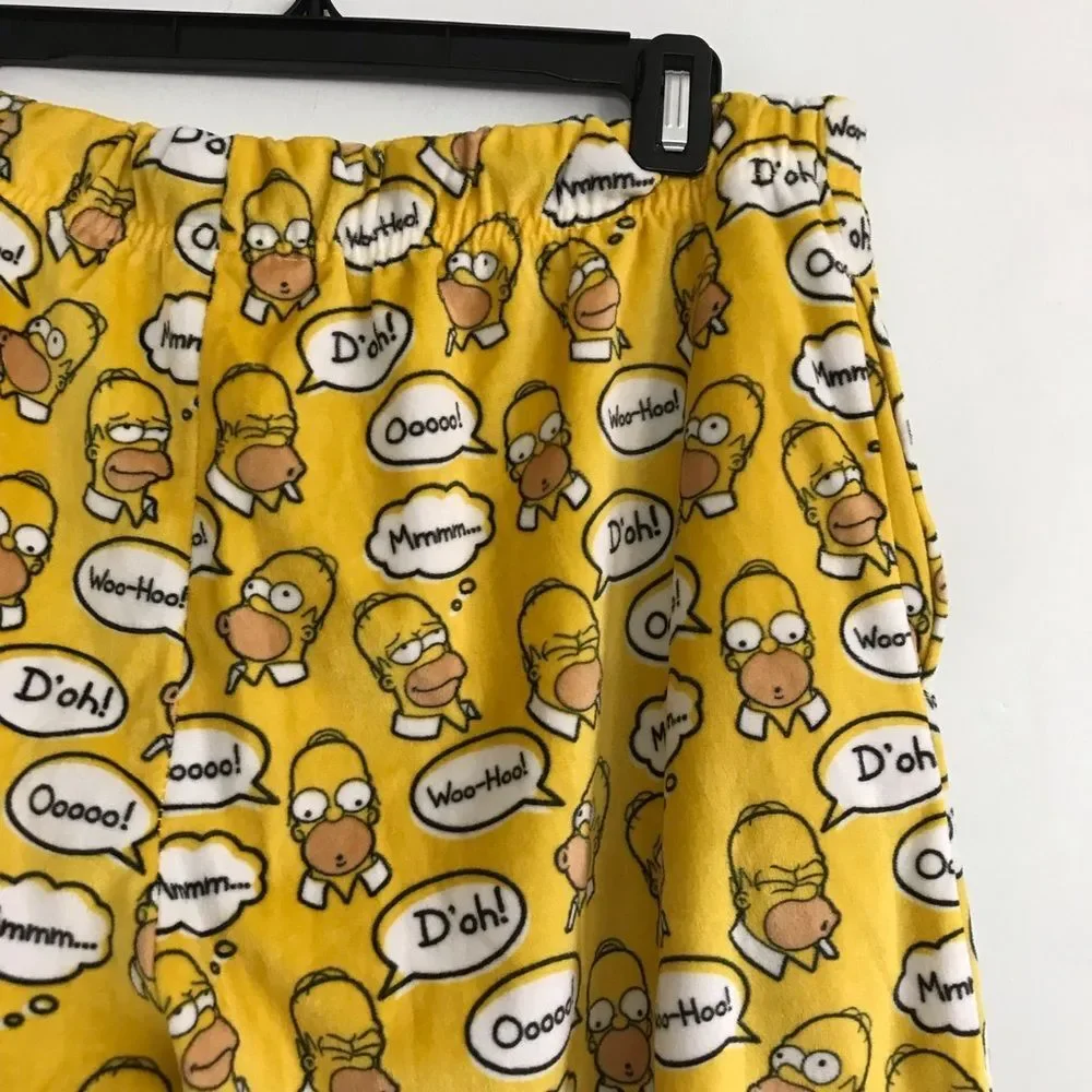 The Simpsons Aeropostale X-Large Fleece Yellow Homer Simpson Pajama Pants Comfy